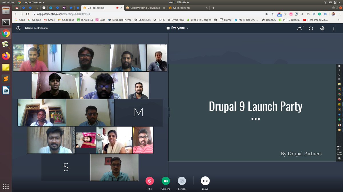 InnopplIndia's tweet photo. "Teamwork isn't being inseparable. It is being apart and yet working together to get great things done. Our #Drupal team have pulled out all stops to move our site to #Drupal9 and it is time to celebrate. We all just got together for a #virtual meetup. #InnopplIndia https://t.co/rjgK5uskUl