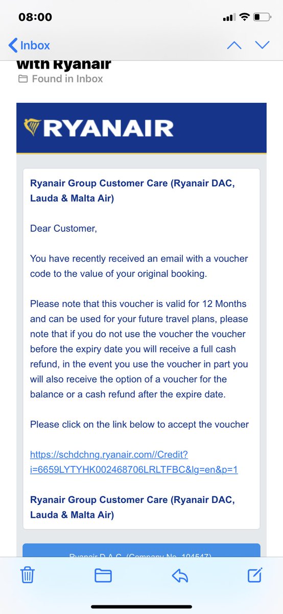 MaherNikki's tweet photo. @Ryanair - Firstly - just give me a refund for a flight that didn’t take place in April. I don’t want a flight credit or to wait a year for my money back. Secondly - I think you need to proof read your emails. https://t.co/qhFAvLR9cK