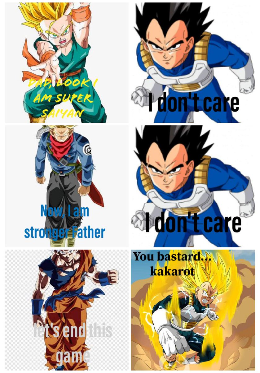 _imKnight's tweet photo. Trying to create #Animememes 😂😂 #DBZ #Vegeta #Trunks #Goku https://t.co/slFrMMJ9jU