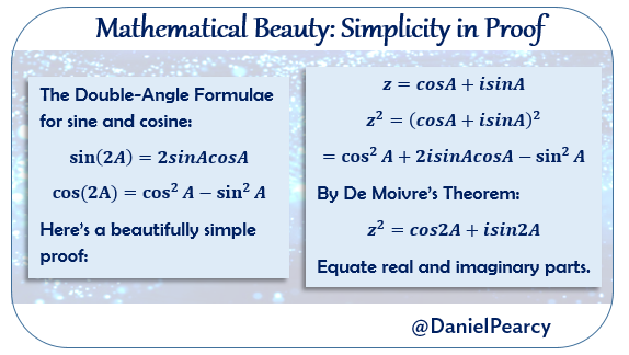 DanielPearcy's tweet photo. This is one of my favourite proofs to show students after De Moivre's Theorem has been internalised. 

Would genuinely be interested in people's favourite school based proof? #beautyofmaths https://t.co/mDU0CBFdMg