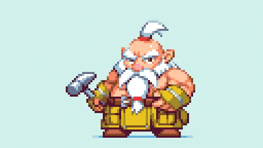 偏屈な鍛治士

#オリジナルキャラがんばる月間 #pixelart #ドット絵 