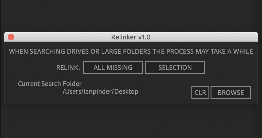 ianmpinder's tweet photo. Here is the @AdobeAE  file relinking tool - available for free. Search for missing file matches &amp; select from match results. Please share if you find it useful &amp; donate a little to BLM - https://t.co/fIg9MgrjOE -
#ae #aftereffects #aescripts #adobeae #motion #animation #mograph https://t.co/DBZj8XI4o0