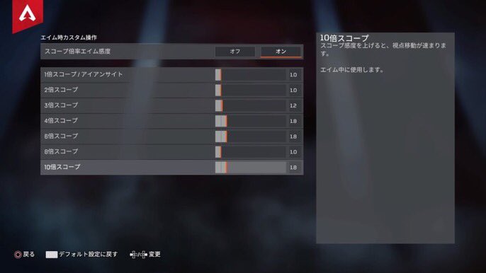 1714x 設定について 純正コントローラー 右スティックにvortexのフリーク 上に凸 を使用 感度については画像を参考に 視野角は100 104 110を使ってますが最近は110です