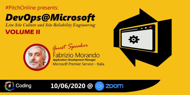Key2News's tweet image. Seconda parte di #DevOps #Microsoft Live Site Culture and Site Reliability Engineering by @SharpCoding1.
 
Speaker d'eccellenza Fabrizio Morando.
Per iscrizione lnkd.in/dCJsbPs
#SharpCoding #webinar #free
