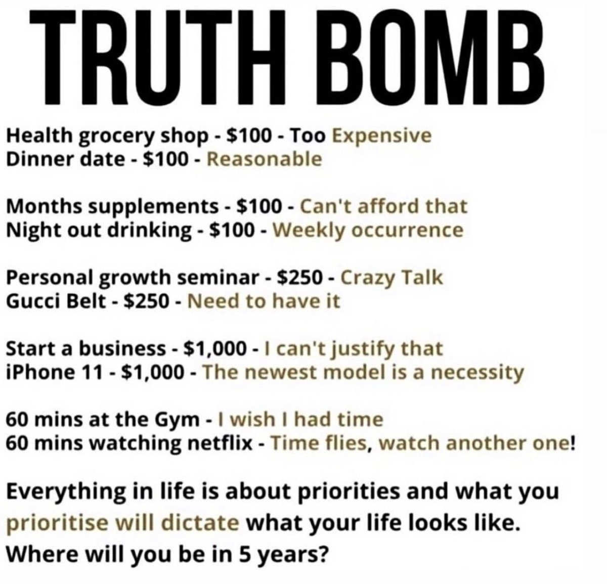 CarlitoStuart's tweet photo. This right here, during the difficult times is....relatable AF! What are your priorities!? #Realitycheck https://t.co/DsAnTl3pNY