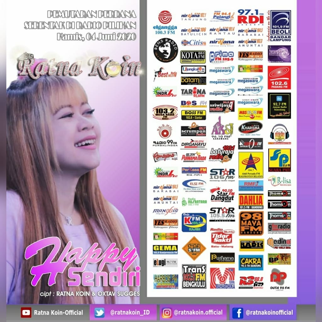Besok ya, Pemutaran Perdana  Ratna koin - Happy Sendiri , Boleh Request dan Dengar di Radio kesayangan kalian, Terimakasih Untuk  Sahabat MD Radio yang Telah Mensupport Hingga kini ,, 🙇‍♂️🙇‍♂️🙇‍♂️ #Pemutaranperdana #onradio #laguratnakoin #happysendiri #musicindonesia #dangdutpop