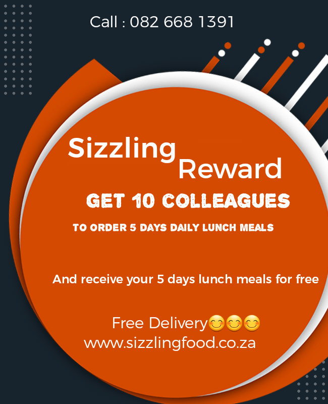 FoodSizzling's tweet image. Freshly, affordable cooked meals.. low-carb, Vegetarian, Traditional lunch meals to be delivered at your doorstep... free delivery....order...www.sizzlingfood.co.za... Whatsapp:082 668 1391
#level3lockdown 
#LevelingUpMath 
#BackToWorkSafely