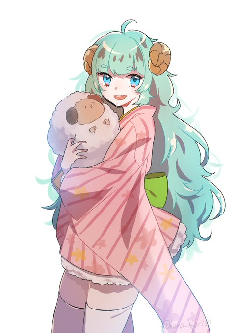 【創作】昔描いたひつじちゃんリメイクしたヨ〜 