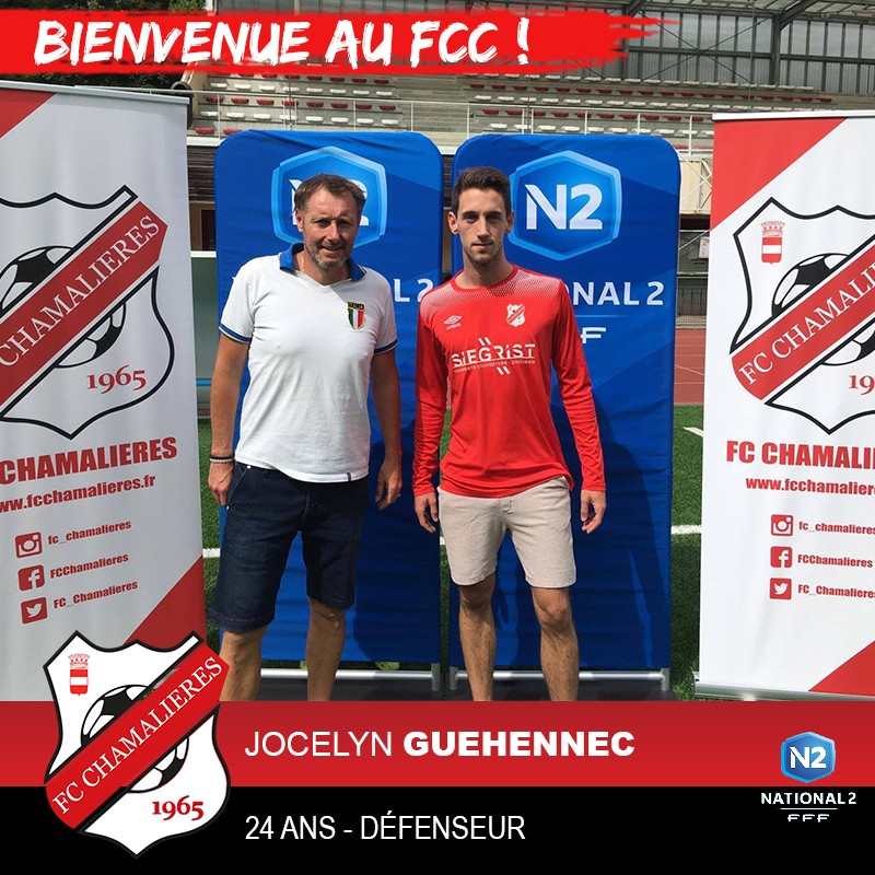 FC_Chamalieres's tweet photo. ⚠️[ Info mercato ]
Bienvenue à Jocelyn Guehennec (24 ans, défenseur) et Florian Da Silva (24 ans, milieu de terrain), qui arrivent de Thiers (N3).
Il porteront les couleurs 🔴&amp;⚪️du #FCC la saison prochaine en National 2.
Un max de ❤️ pour nos deux nouvelles recrues! https://t.co/F12Ns17v73