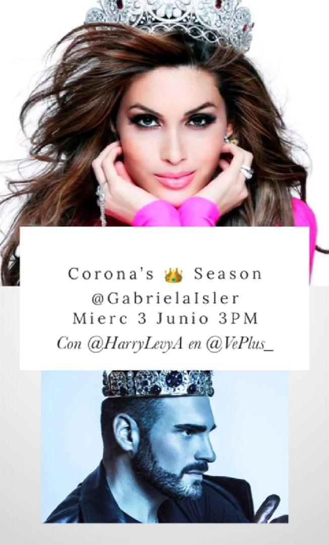 ¡No te lo puedes perder! Hoy a las 3:00 PM por el #Instagram de <a href="/VePlus_/">VePlus_</a> 

👑<a href="/Molly_Isler/">Gabriela Isler</a> <a href="/HarryLevyA/">Harry Levy Altman</a>

instagram.com/veplus_