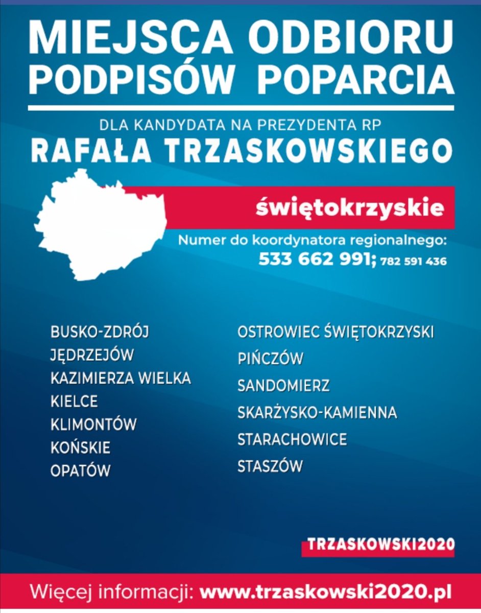 AniaaaCk's tweet photo. W Kielcach podpisy będą zbierane w czwartek 4 czerwca o godz. 15 na deptaku na mostku przy Silnicy.W sobotę 6 czerwca, o godzinie 9 rozpoczynamy całonocną zbiórkę podpisów biurze PO przy ul. Paderewskiego 40/3
#Trzaskowski2020
#trzaskStart
#NowaSolidarność
#RTdlaRT
#Kielce https://t.co/AI7SD2PFwa