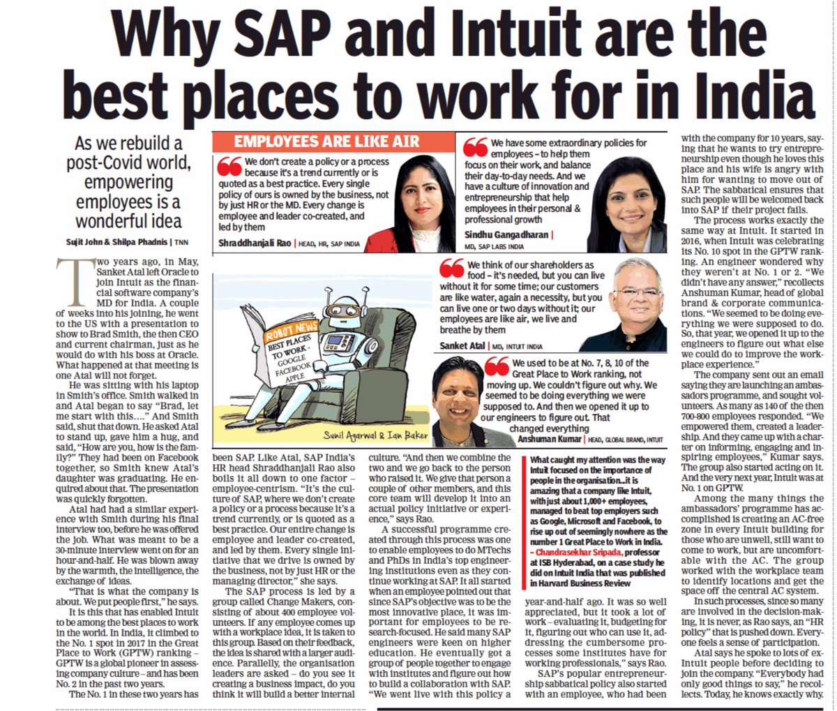 Intuit India (@intuitin) on Twitter photo Featured today in <a href="/timesofindia/">The Times Of India</a>: Intuit India's journey of transformation, led by our engineers, who created a unique culture of trust and empowerment where the world’s top talent can bring their whole selves to work and do the best work of their lives.
#BestWorkplaces Featured today in <a href="/timesofindia/">The Times Of India</a>: Intuit India's journey of transformation, led by our engineers, who created a unique culture of trust and empowerment where the world’s top talent can bring their whole selves to work and do the best work of their lives.
#BestWorkplaces
