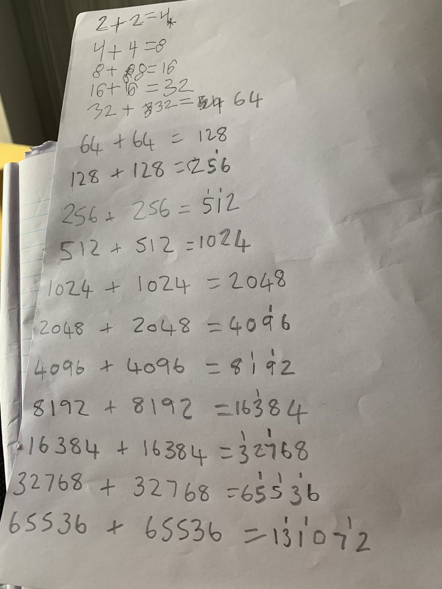 julied137's tweet photo. @Y3HiStPrimary Sebastian has been adding the same numbers together. His aim was to make a million, didn’t quite get there https://t.co/wcmxTH9kq3