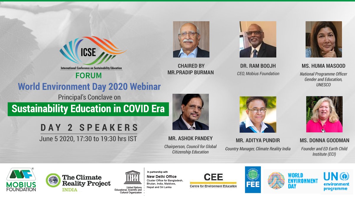 themobiusfound's tweet photo. The findings from the smaller group on 4th June 2020 will be consolidated and presented on #WorldEnvironmentDay2020 i.e. 5th June 2020 to a panel of experts & more illustrious speakers will talk their views.
#ICSEForum2020 #WEDWebinar2020 #PrincipalsConclave #COVID19 https://t.co/AXLchU36CJ
