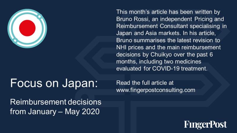 The latest Fingerpost article is out! Focusing on Japanese pricing and reimbursement decisions over the past 6 months and kindly compiled by Japan Pricing and Reimbursement Specialist, Bruno Rossi. Click here: lnkd.in/dxd3XyA
#reimbursement #marketaccess #pricing #Japan