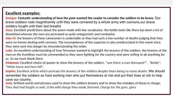 Too many excellent examples to fit into one small box ! Well done to Enrique, Zoya, Alex M, Luke, McKenna, Sophie and Ania for their consistent hard work! They have done so well in their first poetry lesson! @ACOHoroz <a href="/SpringwestA/">Springwest Academy 💙</a>