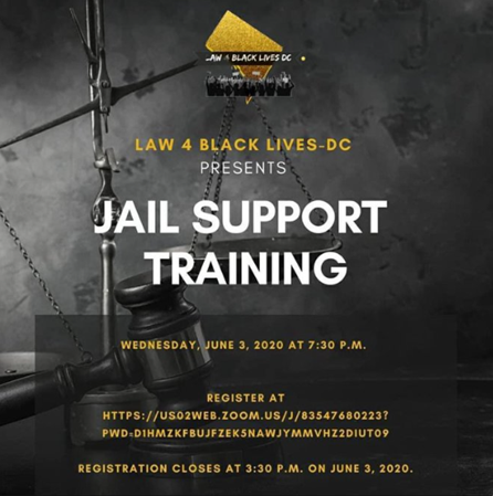 MaraRevkin's tweet photo. *Today* June 3, Law 4 Black Lives-DC (@L4BLDC) is providing 2 trainings, register by 3:30 pm:

• 6 pm: Legal Observers Training (no bar required) https://t.co/YO3B59e6oS

• 7:30 pm: Jail Support Training (for lawyers barred in DC) https://t.co/ZRgjBx0zBd https://t.co/lQRoceXad1