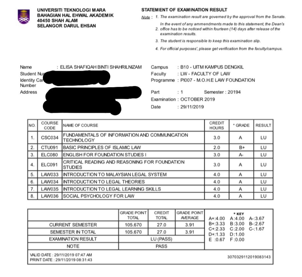 Elisa Shafiqah Lawan On Twitter Asasi Undang Undang Law Foundation Kptm Atau Uitm What Do You Guys Need To Know Got Your Result From Upu So What To Do Essential Thread