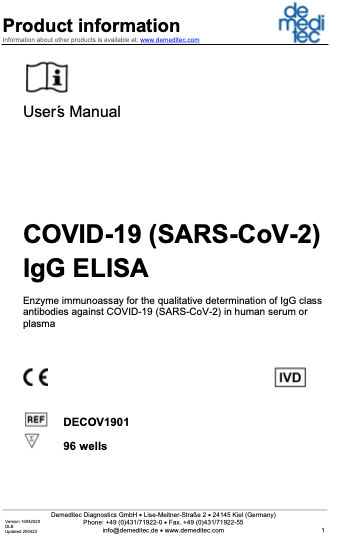 Our COVID-19 CE certified antibody ELISA kits for detection of IgA, IgG and IgM antibodies now available for laboratories online from JR Biomedical Ltd. Spec/Sens IgG 99.2%/100% 12 days post symptoms immunoassay.co.uk/COVID-19-ELISA…