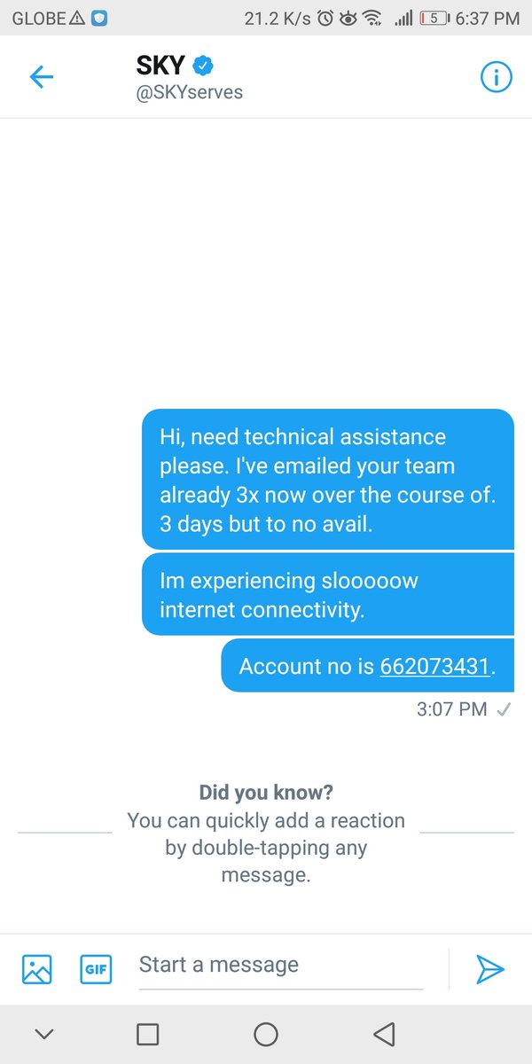 MaielloMier's tweet photo. @SKYserves Hi,what reply are you referring to? No reply in DM. https://t.co/48prp9tVAa