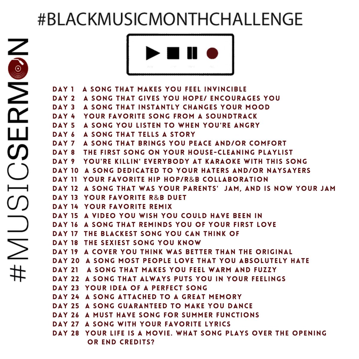 Revised  #BlackMusicMonth graphic with #2 (my bad).