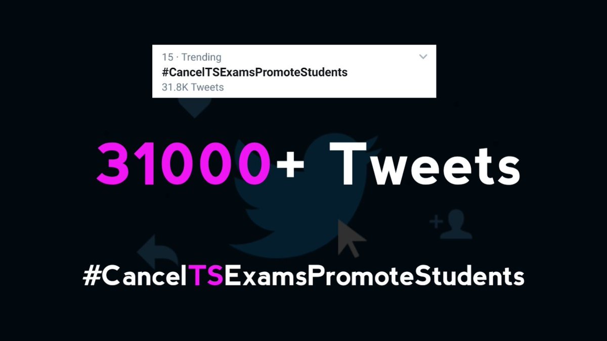 studentsupdate0's tweet photo. Trending  at 13 💥
With 31k+

#CancelTSExamsPromoteStudents 

#PromoteStudentsSaveFuture 
#SaveTelanganaStudents
#SaveBtech_DegreeStudents
#NoFeeNoExam
#SaveStudentsSaveTelangana

@DrTamilisaiGuv @TelanganaCMO @KTRTRS @TOIHyderabad https://t.co/LD3rRMpBXb