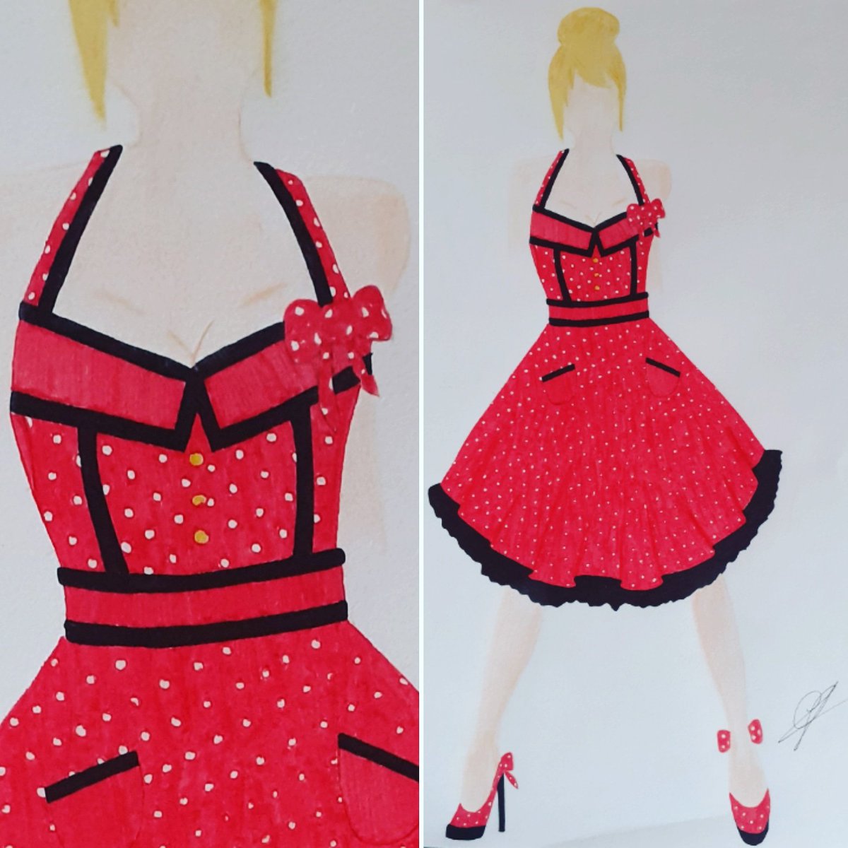 Maycky42T's tweet photo. Restons dans le vintage 🥰❤
#vintage#robe#pois#creation#rouge#noir https://t.co/n9oqXWSOwe