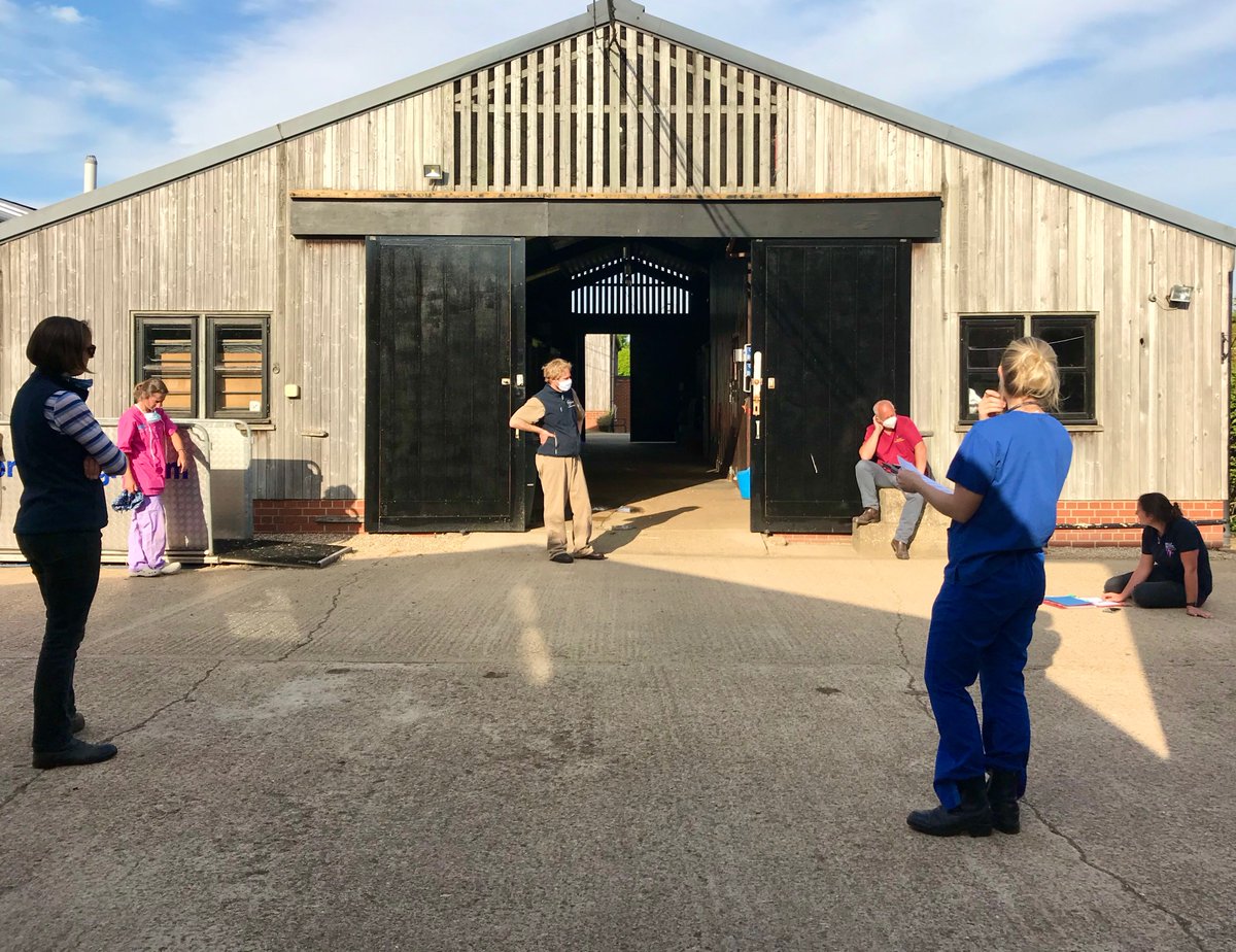 Socially distant clinical rounds at BELL Equine, keeping safe with no more ☕️in office together : thank you to all our team! <a href="/CVSGroupPlc/">CVS Group</a> <a href="/BEVA_news/">BEVA</a> #equine #horsevet