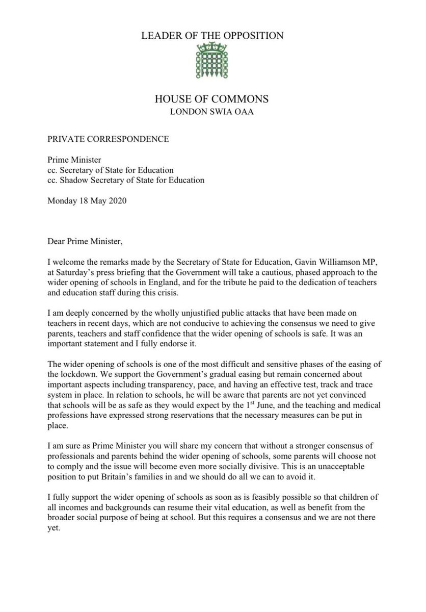 Sebastian Payne On Twitter Here S Keir Starmer S Private Letter To Boris Johnson About Working Together To Reopen Schools Starmer Says The Pm Never Responded But Johnson Said They Had A Long