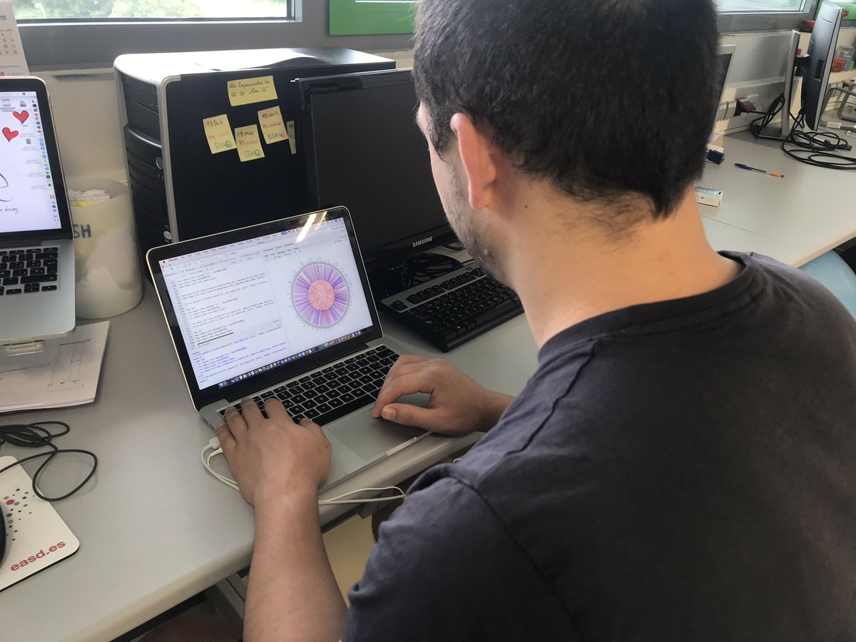 ScubaCancers's tweet image. Today @martinsg_15 got the first #circos plot showing #StructuralVariants of cockle transmissible cancers! @ERC_Research @UniversidadeUSC @cimususc #research #scubacancers