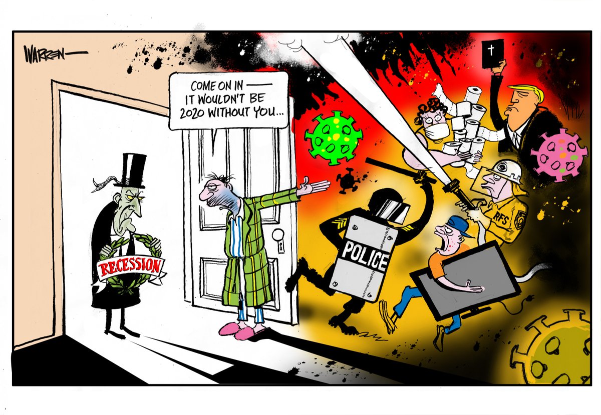 So.. Recession at the door... my cartoon The Daily Telegraph...