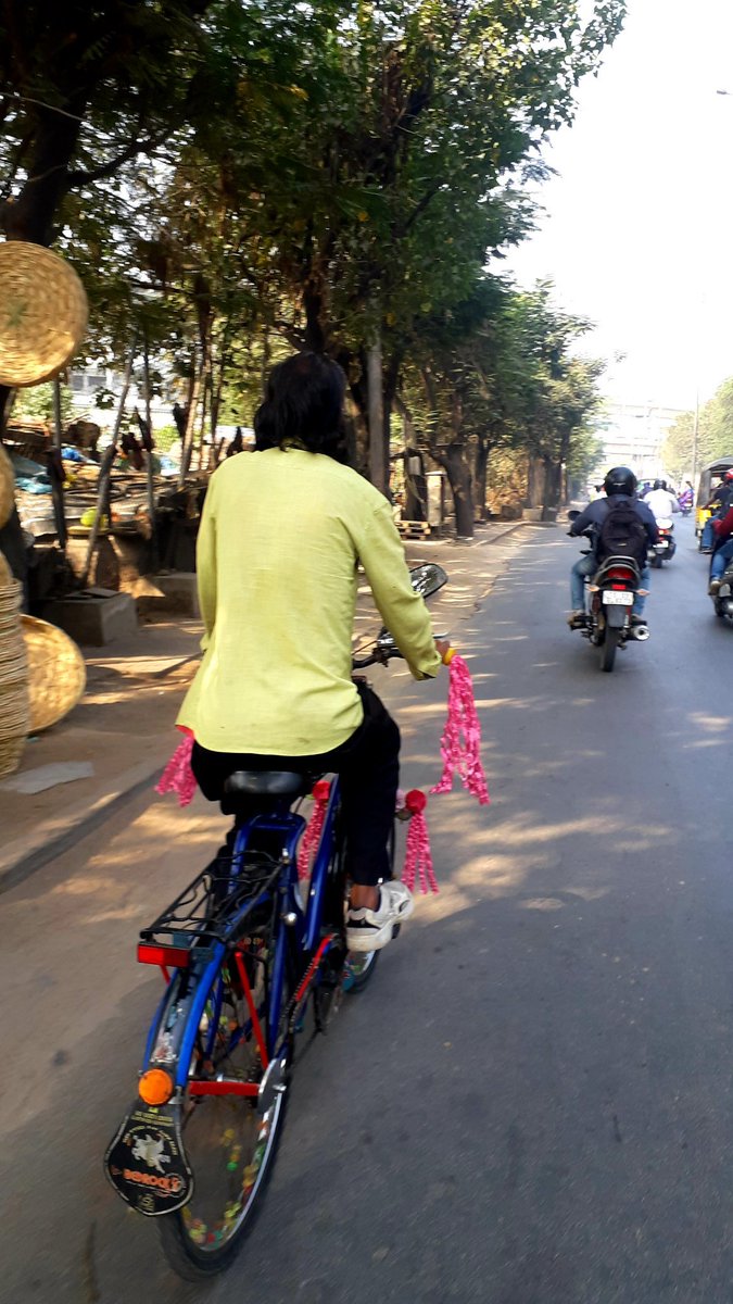 Bindaas Hyderabadi 
& His Colourful Bicycle 🚲 

#StreetPhotography #Hyderabad 
#WorldCycleDay #WorldCycleDay2020 
#WorldBicycleDay #WorldBicycleDay2020