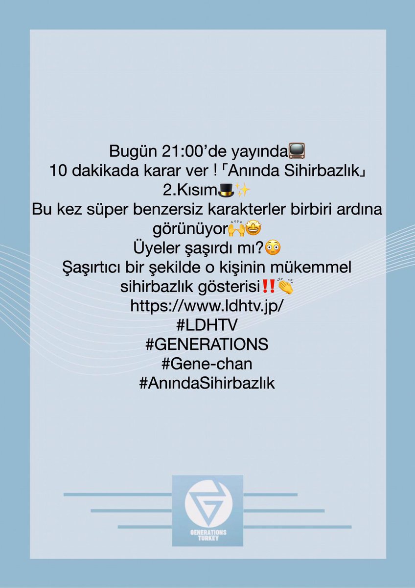 GenerationsTR's tweet image. LDH TV instagram güncellemesi~1/2

#GENERATIONS #LDHTV