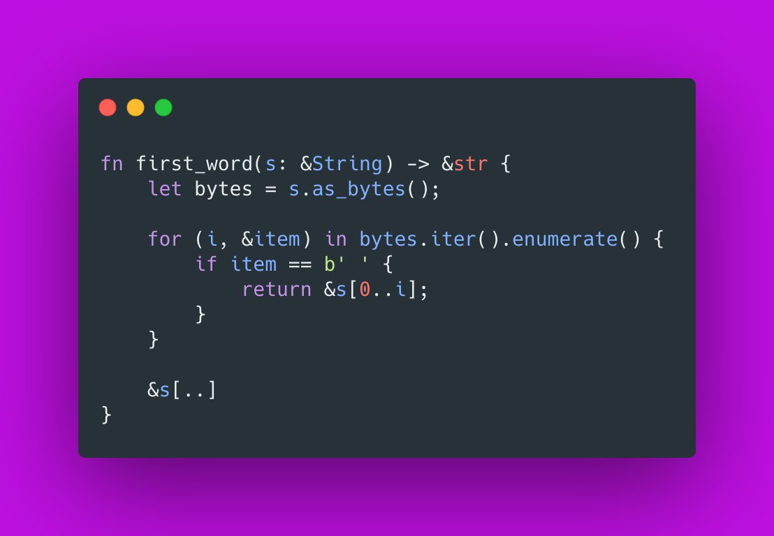 shinokada's tweet image. The type that signifies “string slice” is written as &amp;amp;str in #rustlang #learningrust #learnrust