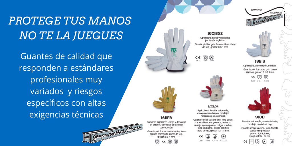 Si algo nos ha enseñado el #Covid19 es la necesidad de proteger nuestra #salud en todas sus formas. La protección en el trabajo es fundamental con equipamiento homologado y de calidad, en nuestra sección de Suministro Industrial encontrarás todo lo necesario👍