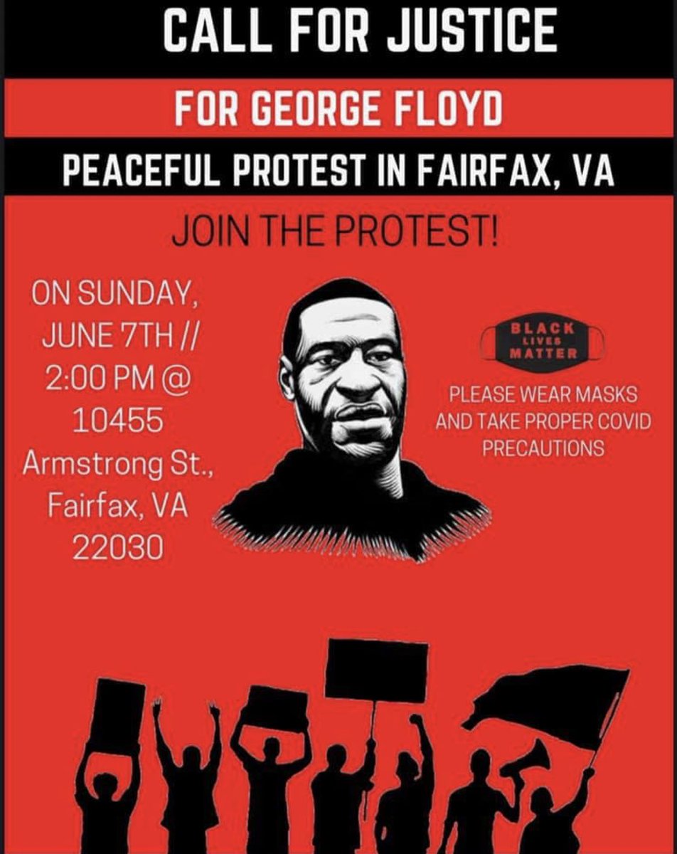 _light_brite's tweet photo. There will be a peaceful protest near Mason this Sunday, June 7th at 2pm. Please spread the word and come out and support. DM me for any questions or details #BLMprotests 
#Washington #georgeMasonUniveristy #GMU #fairfaxcounty #JusticeForGeorgeFloyd #JusticeforBreonnaTaylor https://t.co/dsiSmxOnL9