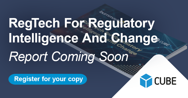 CUBEGlobal's tweet photo. In association with CUBE, Burnmark, the leading FinTech research company, will shortly be publishing an all-encompassing report investigating the latest trends in regulatory change: https://t.co/m7z7HRFsJb #Register #RegTech #RegulatoryChange #Burnmark #Compliance https://t.co/GBhQQlgDXa