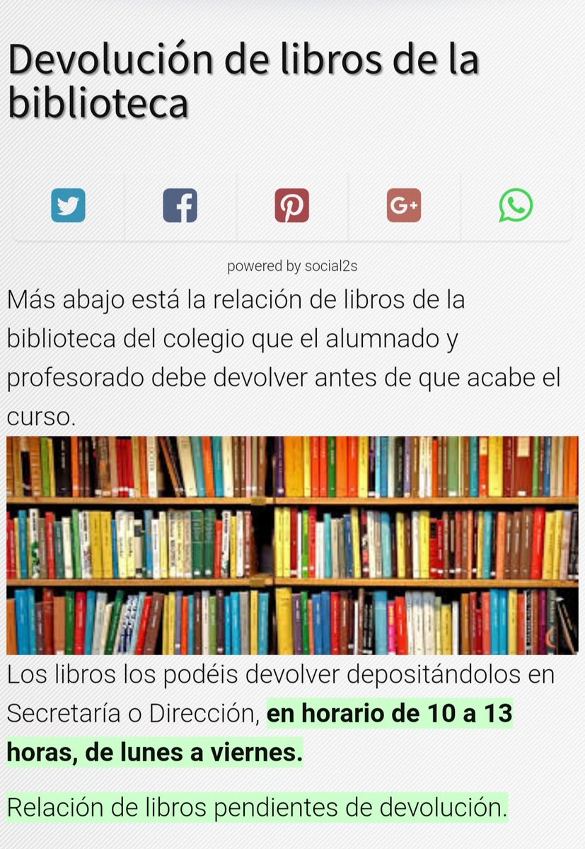 AriasCeip's tweet photo. Devolución de libros de la biblioteca.
https://t.co/anMwbVEJ6T https://t.co/RPukMjNh51