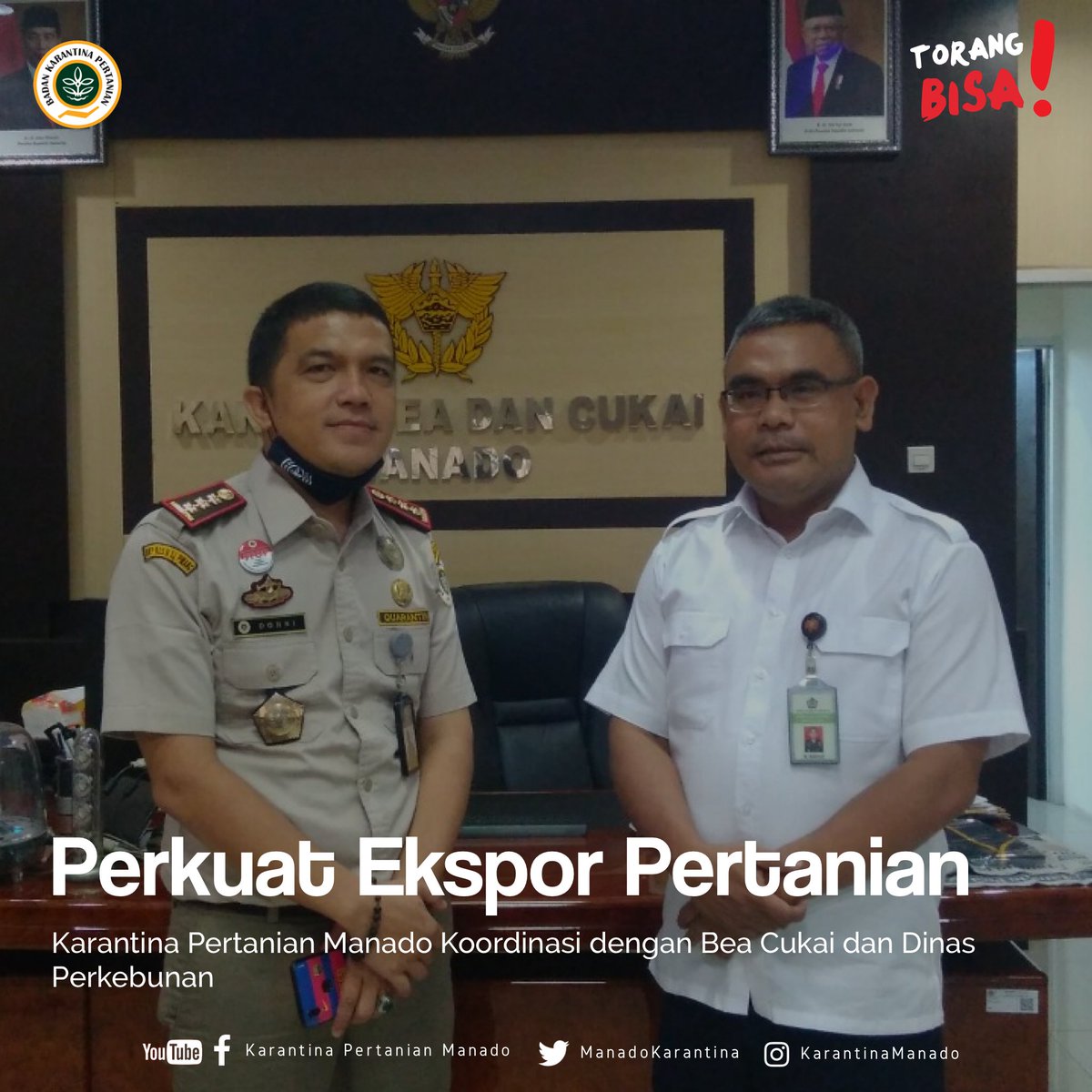 karantinasulut's tweet photo. Perkuat Ekspor Pertanian 
Donni berkordinasi ke Bea Cukai Manado dan Dinas Perkebunan Provinsi Sulawesi Utara https://t.co/QXB3FXA0Nr