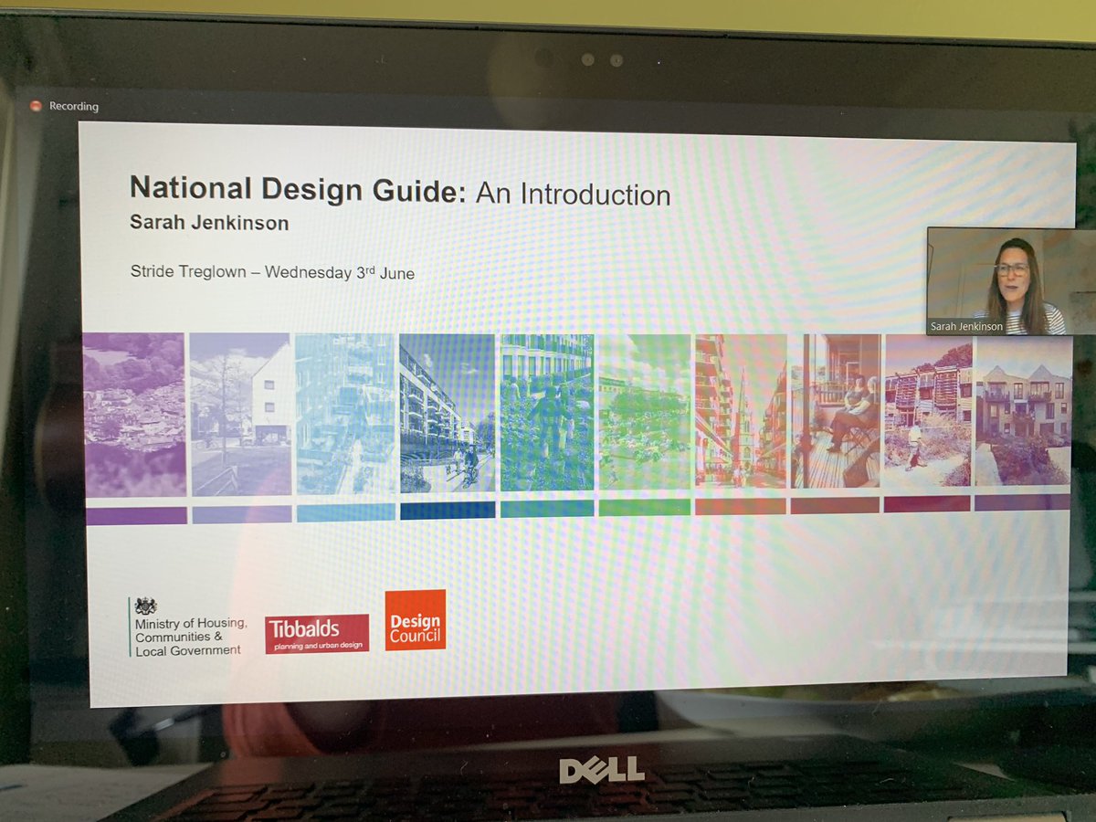 rachelj_bell's tweet photo. Lunch and learn session today with @StrideTreglown Designorama (zoomarama!) - Thoughts on National Design Guide - thanks @_SarahJenkinson & @CoraKwiat for organising. #shapingfutureplaces #healthycities #placemaking #sustainableLiving #designinspiration https://t.co/erXEsZMpoX