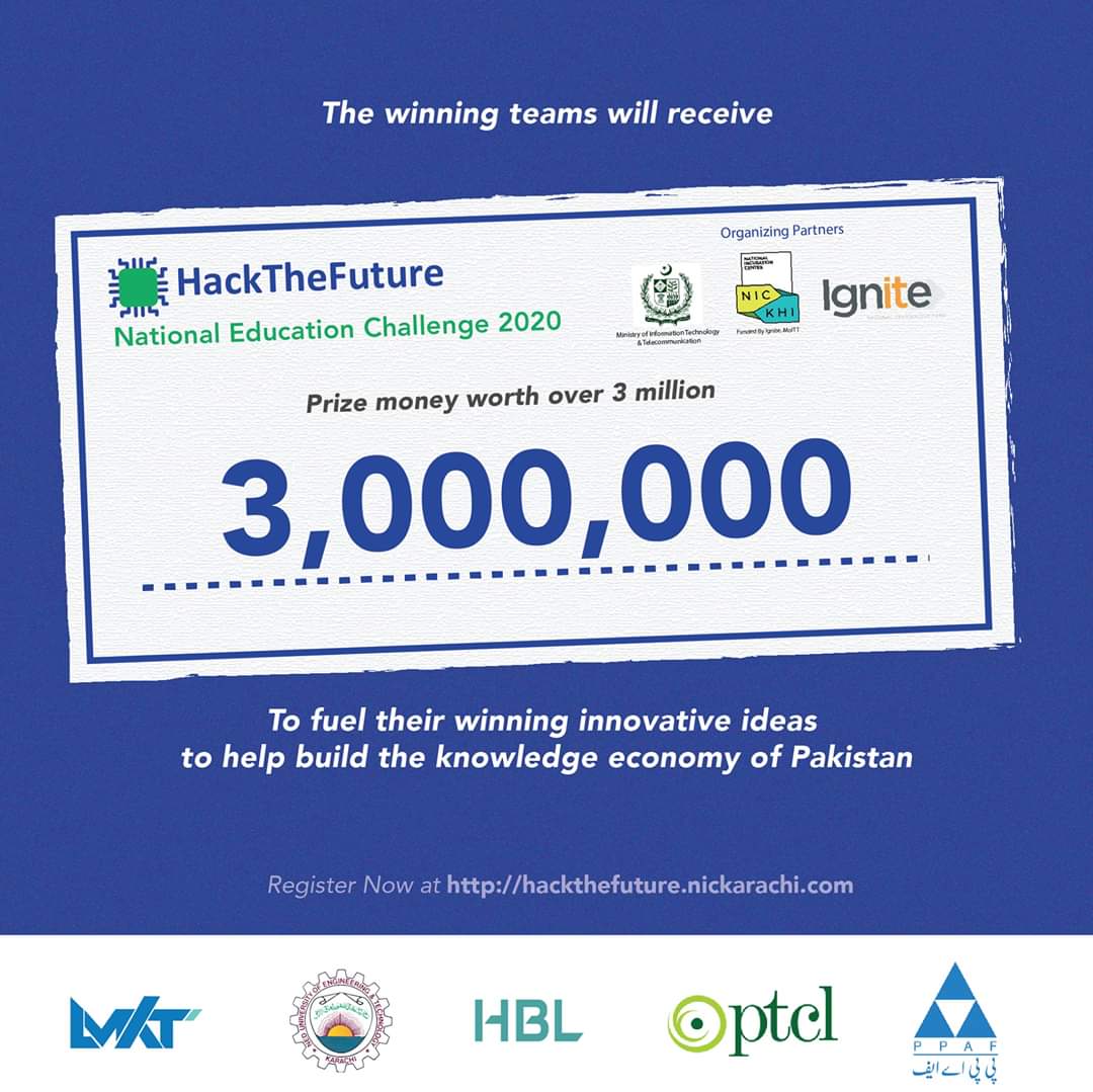 IgniteNTF's tweet photo. National Education Challenge 2020 by @IgniteNTF &amp; @NIC_Karachi

If you are an #EdTech #startup &amp; have the potential to compete for this challenge, Apply Now: https://t.co/iDg65J2LdP

Last date to apply: 17th June 2020

#Ignite #MoITT #NEC2020 #HackTheFuture #DigitalPakistan https://t.co/c2n2Zp0x10