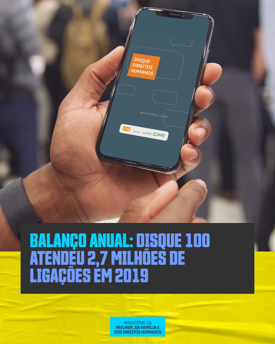 O relatório aponta que a central atendeu 2,7 milhões de ligações em 2019. Destas, mais de 159 mil foram registros de denúncias, um aumento de 15% comparado ao ano anterior. Saiba mais: bit.ly/2MnEpA3