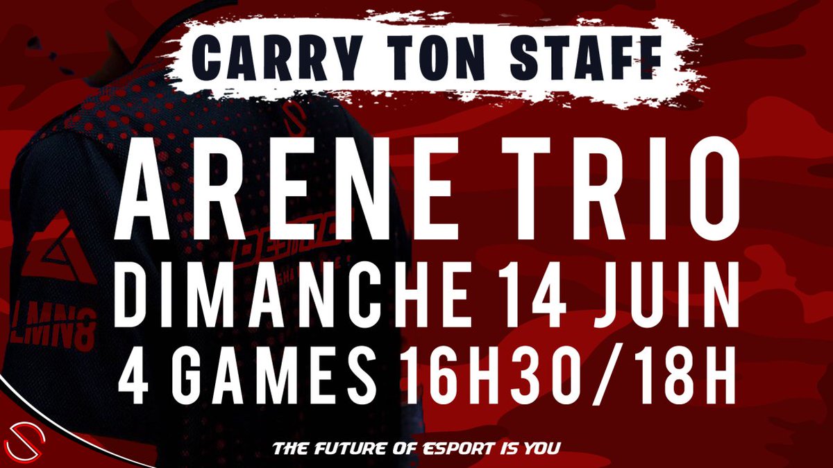 TeamSharpness's tweet image. Bonjour tout le monde👋

Nous organisons la Cup #carrytonstaff , les trios seront composés de deux joueurs et un staff .🏆

Deux Slots Trio à remporté !🥇

Pour participer :🍀

👉Follow @TeamSharpness👈
👉Retweet👈
👉Mentionne ton trio👈  

⏳Tirage au sort le 12/06/2020.⏳