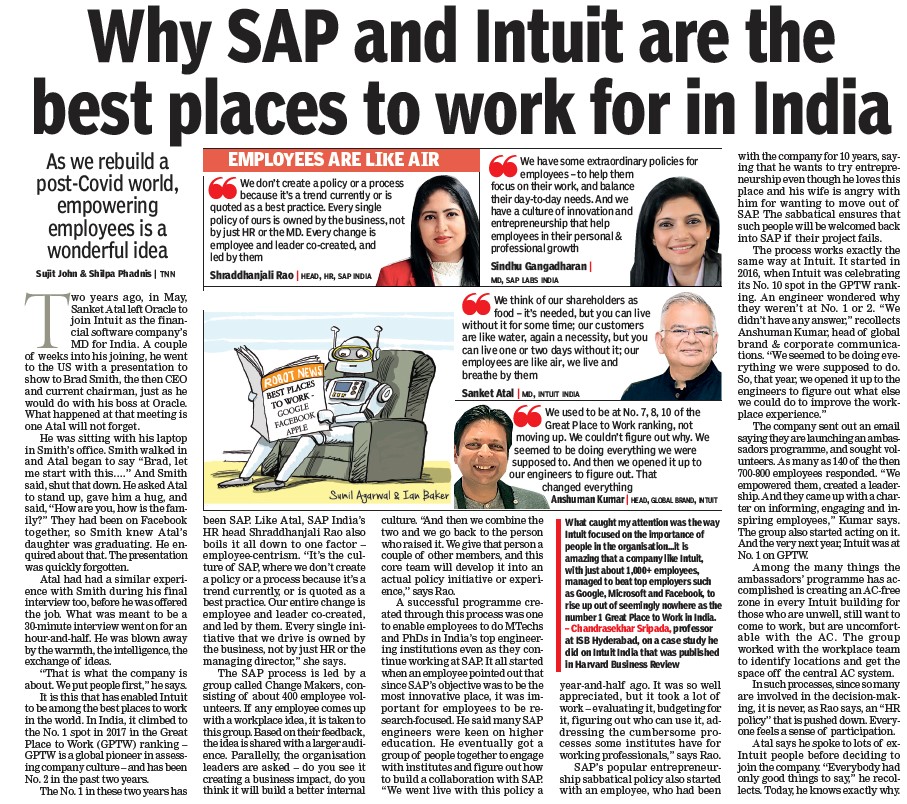 rhemdev's tweet photo. Congratulations & Thank you @shraddhanjali_r &
@gangadharansind for creating a culture of empowerment at @SAPβοΈπ
#BestPlaceToWork @saplabsindia #WeRiseTogether #SAPMyHappyPlace #iamSAP π
@LifeatSAP
- featured in @TOIIndiaNews on 3rd June https://t.co/25vUYe5fQK https://t.co/L8ezDb9r6v