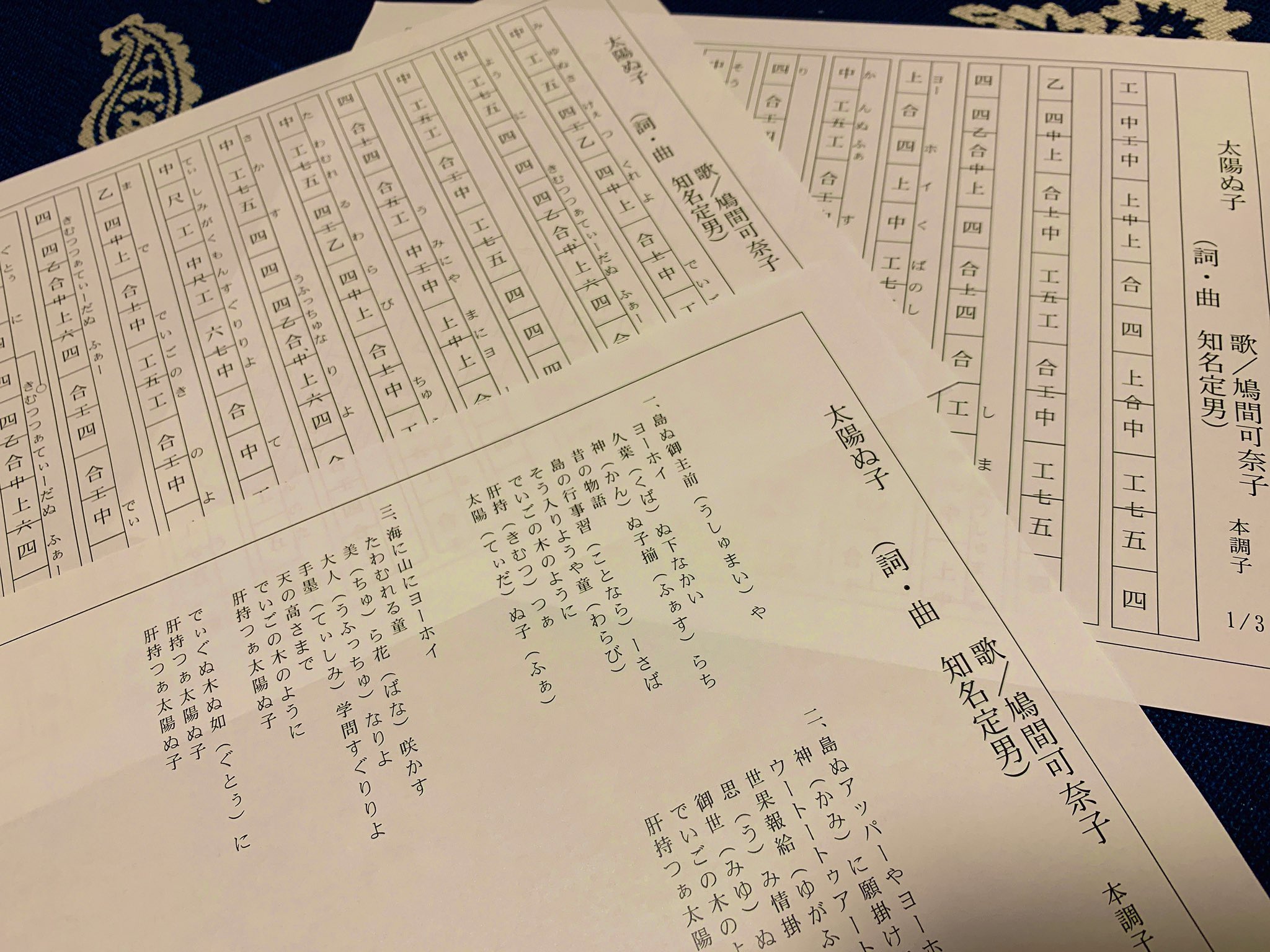 よぅ と思ってちょこちょこと進めてた 太陽ぬ子 工工四 やっとこ出来上がりましたー ぽーたまの工工四エディター使用 何度も改良を重ねてもっきりがないのでここら辺で区切り 細かいアレンジは手書きです でもそのままで大体形になると