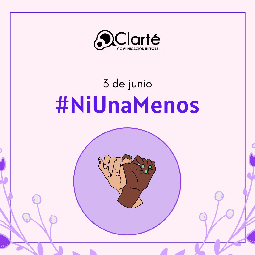 ClarteCom's tweet photo. 🌱 En Clarté decidimos hablarle a todes. Intentamos no reproducir estereotipos que fomentan la desigualdad. Estamos convencides que como comunicadoras/es tenemos una responsabilidad y no miraremos a un costado.

Cada une desde nuestro lugar, seguiremos diciendo #NiUnaMenos. https://t.co/NidXmlNDHw