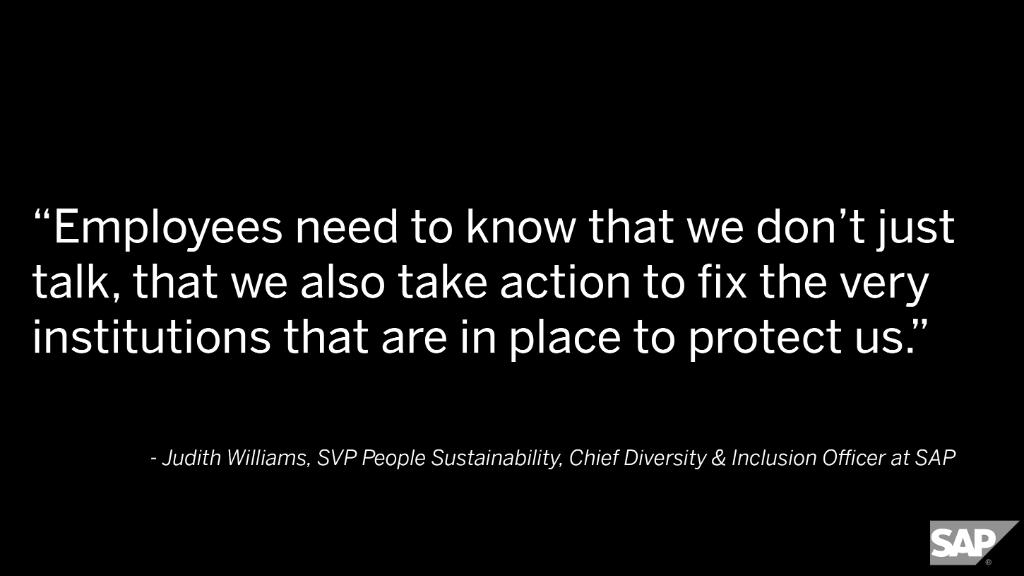 SAP's tweet photo. We can and we must do better. 

SAP's Chief Diversity and Inclusion Officer @judithmwilliams shares her thoughts on how organizations can work together to increase diversity, move forward and make real progress: https://t.co/9RSmSZ5x22 https://t.co/1of1bj4GiQ