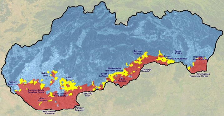 In Slovakia, fearing Hungarian calls for autonomy in the southern strip, regional boundaries were drawn vertically to prevent Hungarians forming a majority in any one region.  #Trianon