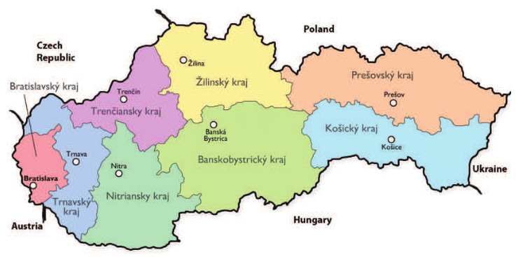 In Slovakia, fearing Hungarian calls for autonomy in the southern strip, regional boundaries were drawn vertically to prevent Hungarians forming a majority in any one region.  #Trianon