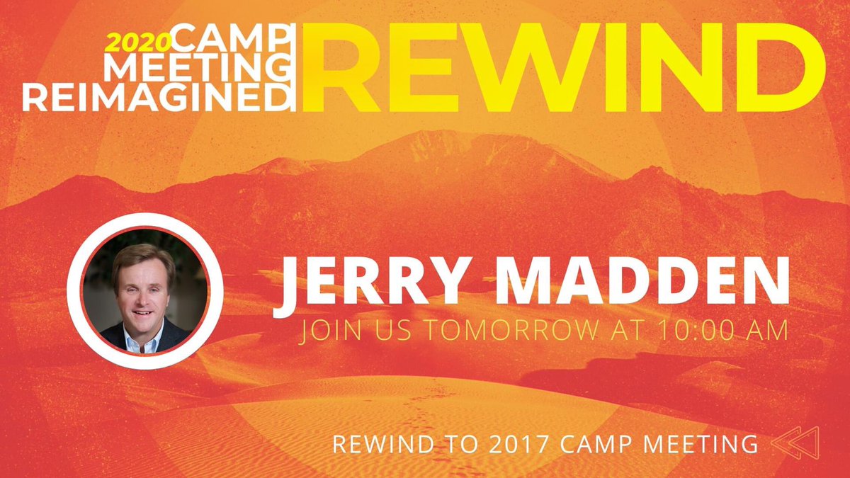 Camp Meeting Rewind continues at 10 am today with Pastor Jerry Madden.  View on livestream and on the South Georgia Church of God Facebook page.